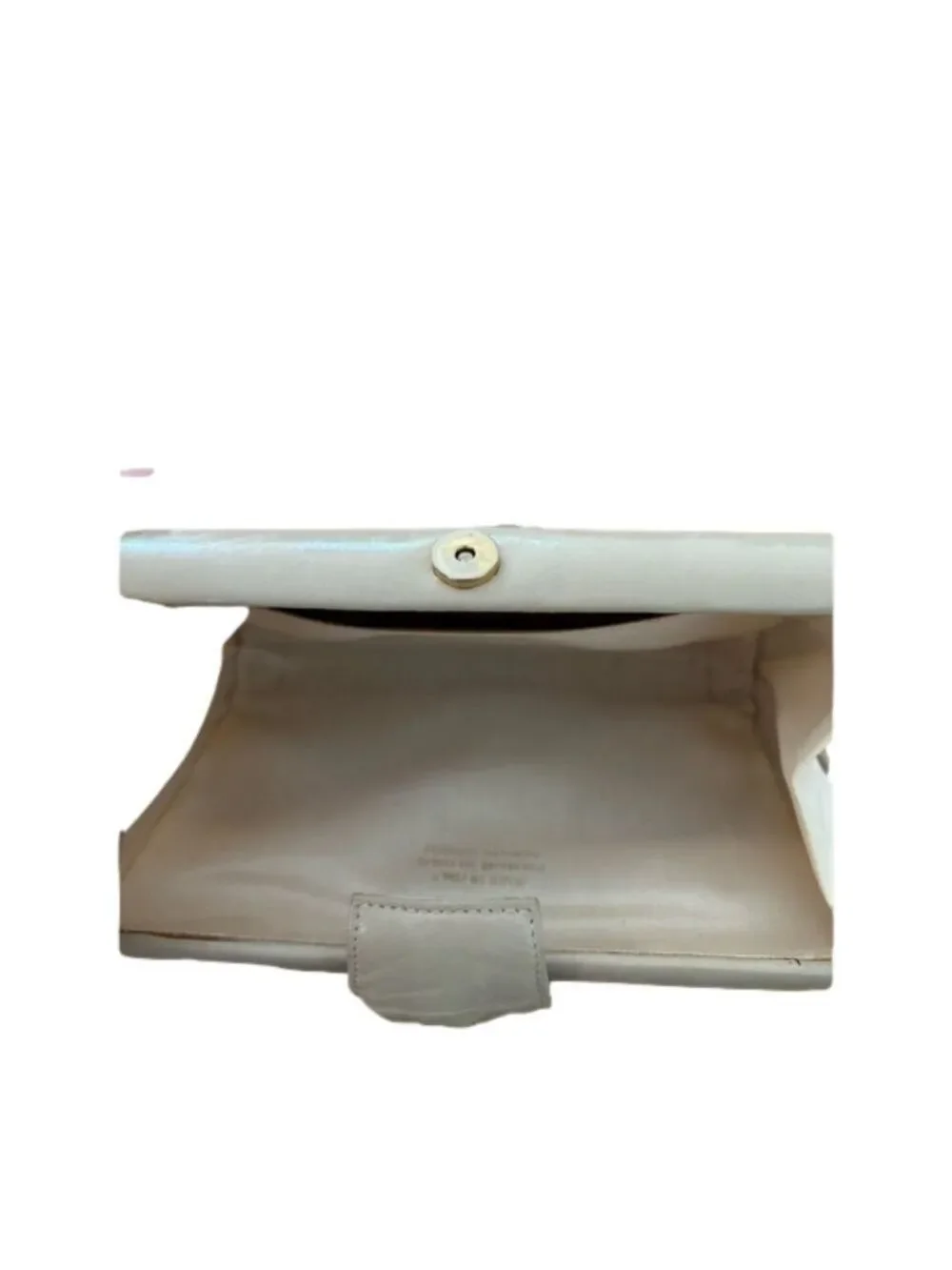 VINTAGE ITALIAN FRANCO BELLINI TAN LEATHER CLUTCH W CINCHED LEATHER FLAP SNAP